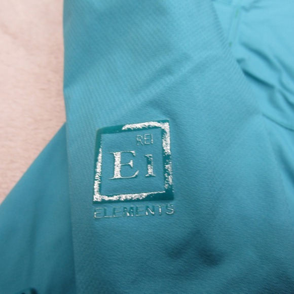 REI Jacket Womens XS Aqua Double‎ Breasted Lightweight Waterproof Packable Rain - Picture 8 of 15